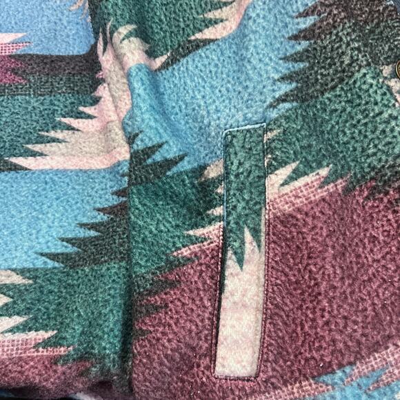 Karizma 90s Vtg Large Reversible Aztec Fleece Windbreaker Jacket Southwestern - Picture 5 of 10